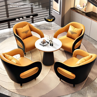 Fauteuil de négociation haut de gamme en similicuir pour hall d'hôtel, fauteuil de salon pour visiteurs d'affaires, ensemble pour projets commerciaux