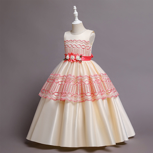 ウエスタンエレガントハイエンドガールのウェディングドレス<span class=keywords><strong>10</strong></span>歳の女の子のための大きな弓のドレスピンクの子供たちの誕生日のパーティードレス - Product Image 5