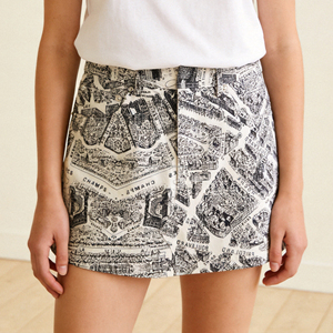 Shorts de Mezclilla con Estampado de Mapa Personalizado para Mujer, Shorts para Eventos Diurnos - Product Image 1
