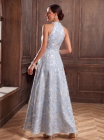 Robes de Soirée Jacquard pour Invitées de Mariage, Robes Longues en Satin pour Femmes, Robes de Bal Personnalisées Longueur Ras du Sol, Robes Formelles pour Occasions Spéciales