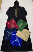 Qamis africain à capuche pour homme CCY avec broderie, Kaftan musulman islamique arabe, Robe longue à manches longues pour l'Arabie Saoudite, Dubaï, le Maroc