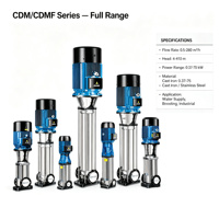 Pompa Air Vertikal Multistage Stainless Steel Industri 7.5 HP Tekanan Tinggi untuk Pengolahan Air Reverse Osmosis