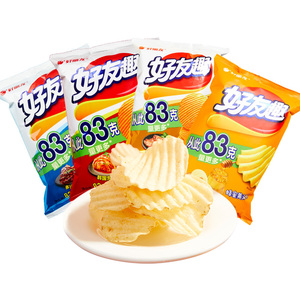 Collations en gros Distributeur Chine Meilleure vente chips de pomme de terre frites grande vague Chips Snack soufflé Saveur de steak 83g Saveur de kimchi - Product Image 1