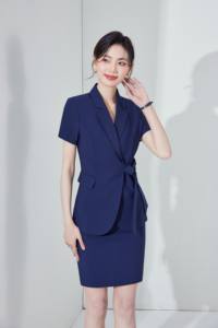 Traje profesional de verano de manga corta <span class=keywords><strong>para</strong></span> mujer, uniforme de oficina <span class=keywords><strong>para</strong></span> gerente de Hotel, recepcionista, ropa de trabajo de negocios - Product Image 4