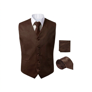 Traje de Hombre Slim Fit para Otoño, Formal, para Boda, Novio, Padrinos, Chaleco a Cuadros, Cuello en V, Mezcla de Algodón de Alta Calidad, Anti-Pilling, Elegante - Product Image 1
