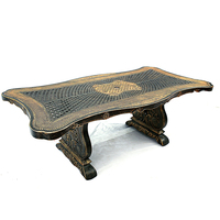 Ensemble de mobilier de jardin de luxe haut de gamme pour la famille royale, confortable, portable, résistant à l'eau, pour pique-nique en plein air, 1 table et 6 chaises