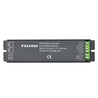 Controlador de Luces LED EUCHIPS, 12-24VDC 5A, Decodificador DMX/RDM RGB de 3 Canales, Controlador DMX PX24500, Garantía de 3 Años