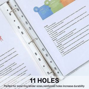 800 Protectores de Páginas de Plástico Transparente A4 Sin Ácido con 11 Orificios para Carpeta de 3 Anillos, Compatibles con Tamaños Estándar - Product Image 2