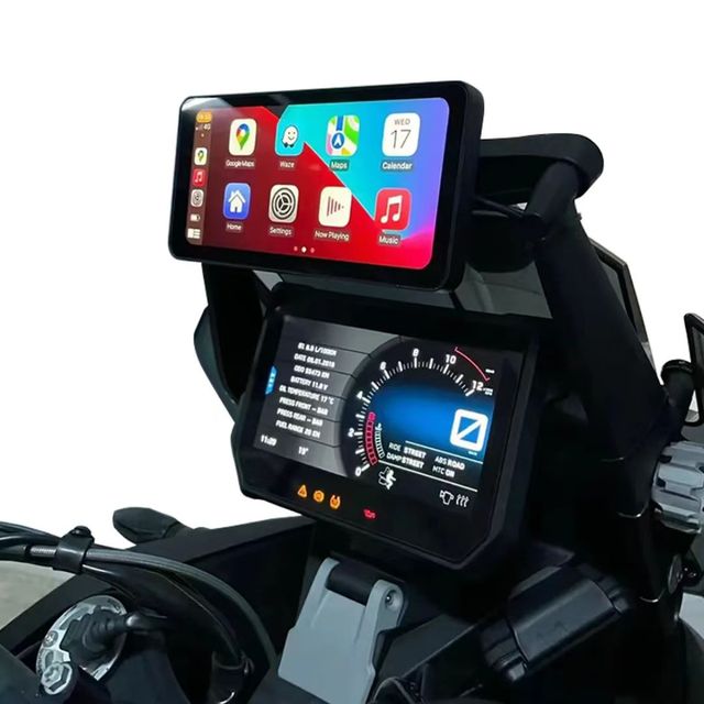 Motorcycle GPS Navigator with 5 Inch Touch Screen IPX7 Waterproof CarPlay & Android Auto /WiFi Worldwide Map