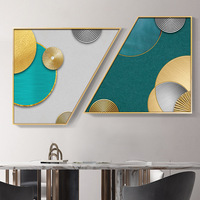Nouvelle Arrivée - Cadre Mural Artistique en Porcelaine Cristalline Trapézoïdale pour Peinture à l'Huile, Toile Décorative pour Salle à Manger et Chambre d'Enfant, Lot de 3 Pièces
