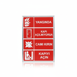 Aluminium and PVC <b>Standing</b> Traffic Caution Sign Board Safety Sign Board for 'Door Doesn't Open During Fire' - Product Image 2