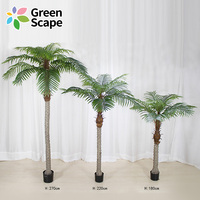 Palmier artificiel de 2,7 m de haut, feuilles en plastique durables, décoration intérieure/extérieure pour salon, bord de piscine