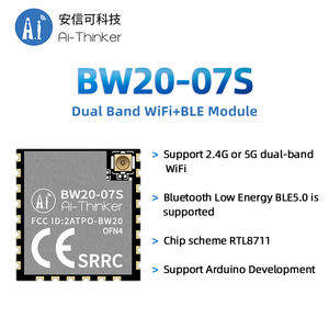 Module Wi-Fi double bande + BLE 5.0 Ai-Thinker BW20-07S, MCU double cœur, quatre générations, antenne externe - Product Image 4