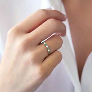 Bague de mariage de luxe plaquée or 14 carats avec zircon, en argent sterling 925, bijoux fins décontractés pour les occasions festives - Product Image 6