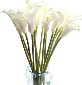 Fleurs artificielles en PU de Calla Lily, grande qualité, toucher réel, mariage blanc, fête de pâques, décoration de la maison, arrangement Floral