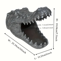 Décoration de gouttière en forme de tête de crocodile - Statue de jardin extérieure pour le drainage des eaux de pluie, décoration de jardin fantaisie