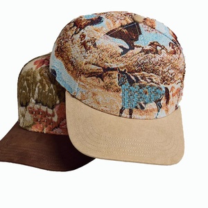 <span class=keywords><strong>Gorra</strong></span> <span class=keywords><strong>de</strong></span> béisbol tipo camionero <span class=keywords><strong>de</strong></span> gamuza <span class=keywords><strong>de</strong></span> ciervo con jacquard, logotipo bordable, sombrero casual para exteriores, unisex, ajustable, con patrón floral y cierre snapback. - Product Image 4