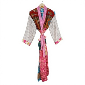 Kimono Bohemio de Seda Floral Elegante para Mujer, Manga Larga, Cierre con Cordón, Transpirable, Secado Rápido, Talla Única, Verano - Product Image 1