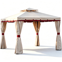 Pergola de jardin en tissu imperméable à double toit ventilé, structure en aluminium thermolaqué, moderne, pour cour et balcon, 3x3m, idéale pour les événements