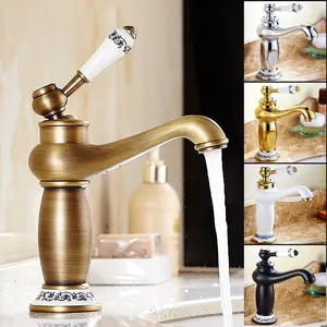 Phòng tắm vòi Antique Bronze Brass lưu vực bồn rửa rắn brass vòi nước duy nhất xử lý nước Mixer vòi