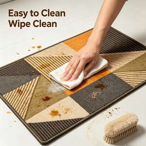 Tappeti da <span class=keywords><strong>Cucina</strong></span> Moderni Rettangolari Geometrici Arancioni in Poliestere Lavabili Antiscivolo Anti-olio Assorbenti con Retro in PVC Decorativi - Product Image 3