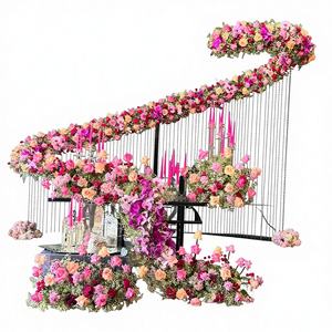 โครงเหล็กโค้งรูปตัว S สำหรับฉากหลังงานแต่งงาน พร้อมม่านลูกปัดคริสตัลแบบถอดได้ ดีไซน์ทันสมัย รุ่นใหม่ล่าสุด - Product Image 1