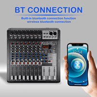 GAX-S8 Pro 8 Canal Dj Contrôleur Avec 256 Dsp Reverb Effet BT 5.0 Usb Mélangeur USB Pour Karaoké Professionnel Stade Performance