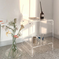 Table d'appoint de luxe en acrylique orange néon, esthétique moderne, décoration intérieure, cadeau pour l'inauguration de maison, mariage, cadeau d'entreprise, personnalisable en usine