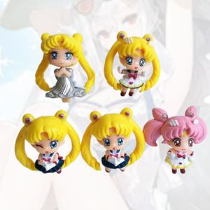 ชุดฟิกเกอร์ PVC ตัวการ์ตูน, ฟิกเกอร์แอคชั่น5ชิ้น/เซ็ต4.5ซม. เซเลอร์เซลเลอร์ทหารเรือน่ารักสำหรับเด็กผู้หญิง - Product Image 1