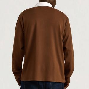 Camisetas Polo de Algodón de Alta Calidad Personalizadas para Hombre, Camiseta de Rugby Holgada a Rayas, Camiseta de Manga Larga para Hombre - Product Image 2