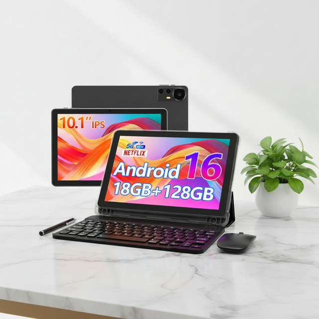 OEM Factory 10.1 Inch Android 16 Tablette Portable 18GB Ram 128GB Memory 6000mAh Battery WiFi With Keyboard Business Tablet PC