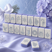 Nouvel ensemble de Mahjong classique japonais transparent et frais pour Noël, tuiles en acrylique, design durable pour 4 joueurs - Divertissement des fêtes