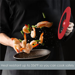 Couvercle de casserole multifonctionnel en verre trempé Pgy avec rebord en silicone, poignée anti-chaleur, compatible lave-vaisselle, pour poêle à frire - Product Image 4