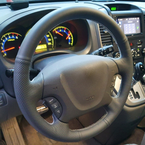 Housse de <span class=keywords><strong>volant</strong></span> de voiture de sport en <span class=keywords><strong>cuir</strong></span> microfibre cousue <span class=keywords><strong>à</strong></span> la main pour Hyundai Azera 2005-2010 Sonata NF NFC 2005-2010 Kia Carens - Product Image 6