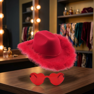 Chapeaux de cowboy/cowgirl très tendance style western, en polyester/coton rouge, ajustables, pour toutes les saisons, fêtes, voyages, pêche - Product Image 3