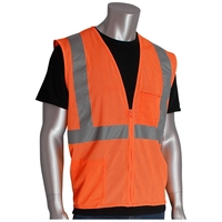 Gilet de travail de classe 2, vêtements de sécurité réfléchissants avec plusieurs poches, fermeture éclair sur le devant, maille polyester légère pour les travailleurs du bâtiment
