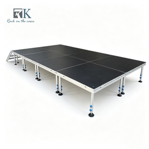 Scène portable de haute qualité, plateforme de scène facile à installer, en contreplaqué, quatre pieds, pour concerts - Product Image 1