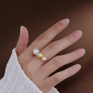 WENCHI 1712DIY - Anillo de Plata de Ley S925 con Cuentas de Perlas de 11-12 mm, Soporte para Joyas Negro, Tecnología de Incrustación de Garras, Modelo 11802 - Product Image 1