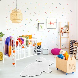 Tapis en peluche en forme de lapin, couleur unie, antidérapant, tapis de sol pour chambre d'enfant, design moderne et original pour la chambre des enfants - Product Image 3
