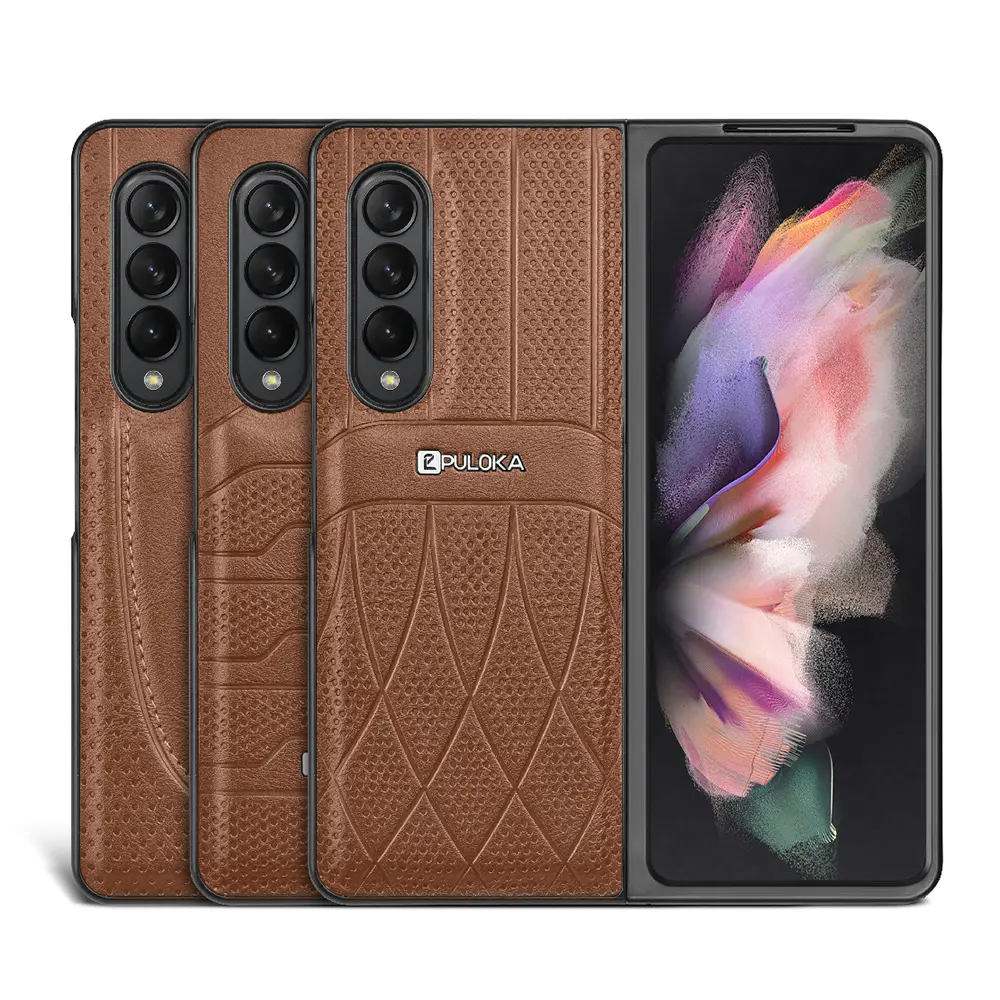 For Samsung Galaxy Z Fold 3 5G Shockproof Leather Mobile Phone Back Cover Case for Samsung Z Fold 4