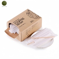 Bâtonnets à café en bambou naturel écologiques, sans plastique, zéro déchet, neutres en carbone, jetables, 5,5 pouces, pour artisanat et DIY