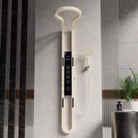 Panneau de douche effet pluie avec robinetterie apparente à affichage numérique chaud/froid – Ensemble de douche de luxe avec mitigeur