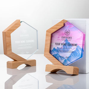 DEMO Blank K9 cristallo di legno premi di vetro in legno massiccio trofeo di Sport placche da competizione con Base in legno per i <span class=keywords><strong>regali</strong></span> Souvenir dei dipendenti - Product Image 3