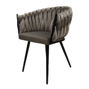 Silla de comedor de lujo de terciopelo <span class=keywords><strong>gris</strong></span> <span class=keywords><strong>oscuro</strong></span> Hotel restaurante cafetería tienda tela patas de Metal cómodas <span class=keywords><strong>sillas</strong></span> de comedor - Product Image 2