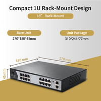 Switch PoE Gigabit Administrado en la Nube, 16 Puertos GE PoE+, 2 GE Uplink, 1 Ranura SFP, 240W, 802.3af/at, Gestión Remota por Aplicación Web para Cámaras IP
