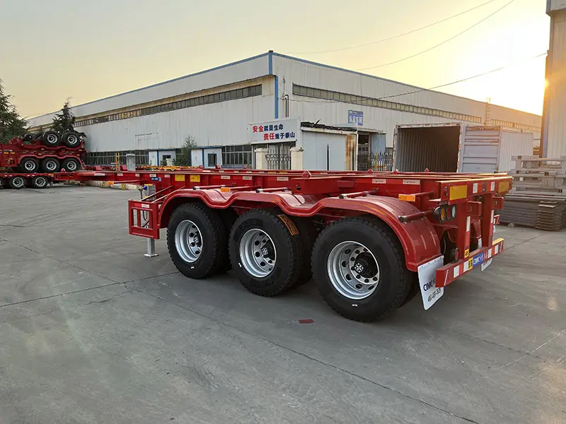 Vehicle Master 3 Axle 20ft 40ft skeletal Container Chassis Skeleton Truck Semi Trailer