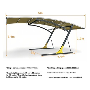 Moderno capannone mobile per auto in lega di alluminio per uso domestico tenda parasole assemblata per giardino Cross-Border Design esclusivo - Product Image 6