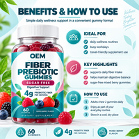 Gummies de fibres prébiotiques sans sucre pour le soutien digestif – Complément personnalisé OEM/ODM à base de pectine pour la routine quotidienne de santé intestinale