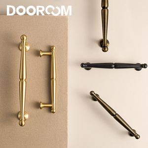 DOOROOM Solid Brass Luxury Furniture Handle Bamboo Cabinet Drawer Handle Antique Brass Color Vintage Cabinet <strong>Door</strong> Pulls - Product Image 2
