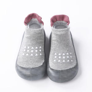 Vente Directe Usine Printemps Chaussons Chaussettes Anti-Dérapantes en Caoutchouc Tricotées en Coton pour Bébé Fille Garçon Premiers Pas - Product Image 5